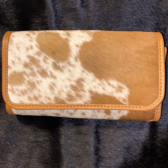 Hand Crafted Handbags - New Handmade 100% Real Cowhide Leather Ladies Wallet Hair On